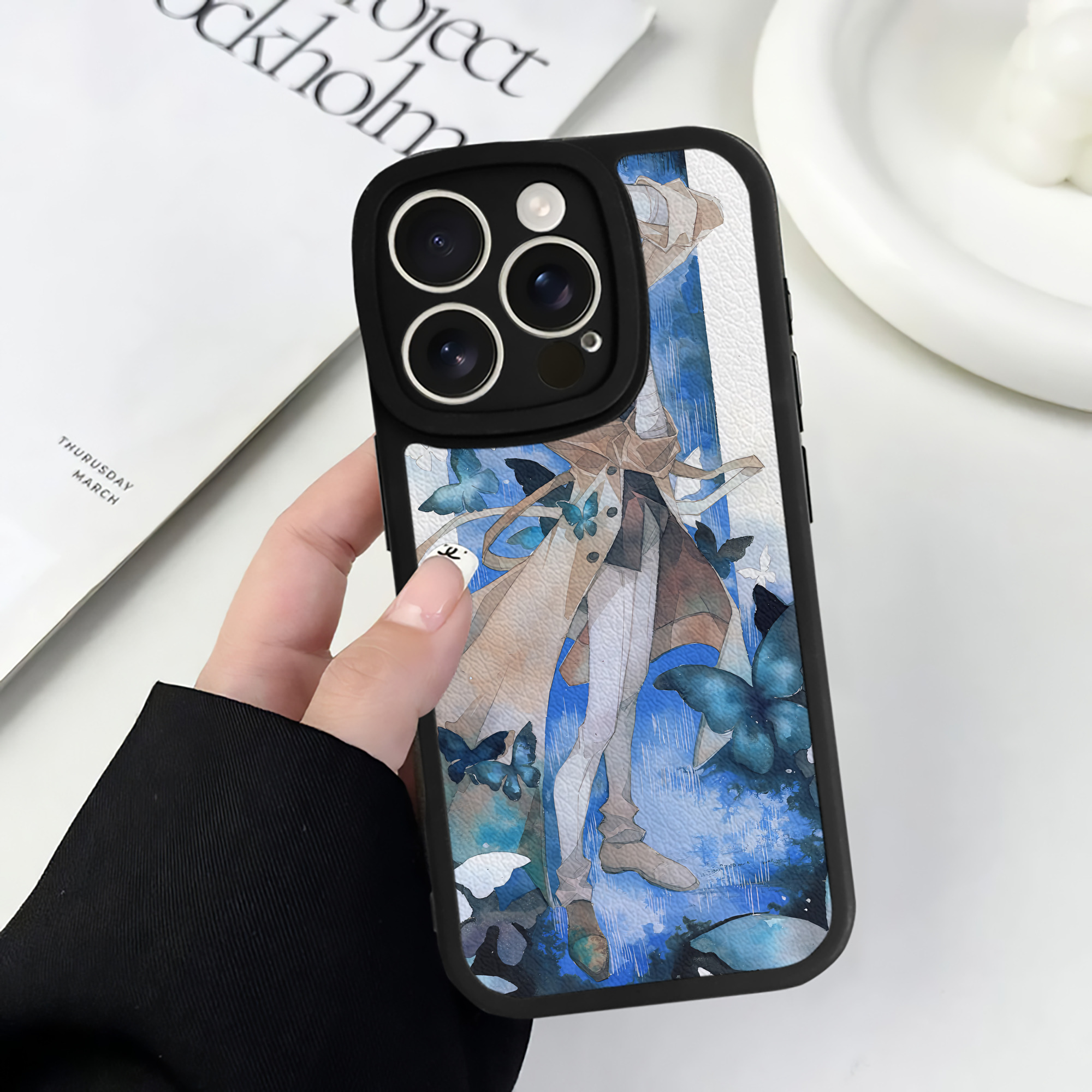 （画像用） 文豪ストレイドッグス Bungo Stray Dogs 【iPhone 16シリーズ対応】シリコンスマホケース（レザー調） 材質：シリコン